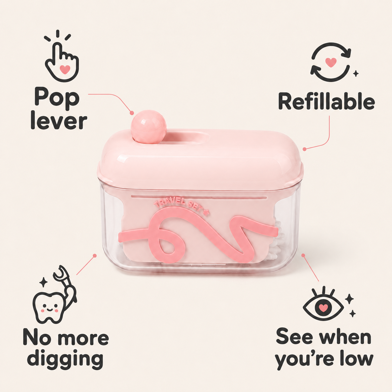 PopFloss — Refillable Floss Pick Dispenser