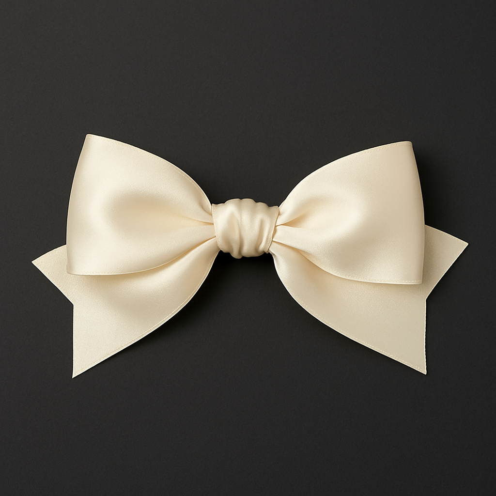 French Half Tied Satin Hair Bow Hairpin